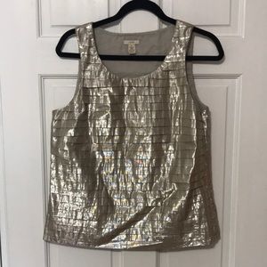 Jcrew 10 pleated metallic top